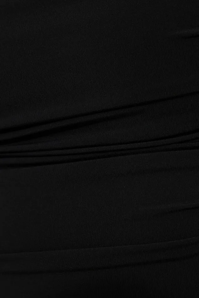 Women Dynamite Bodysuits Shirred Sweetheart Bodysuit BLACK