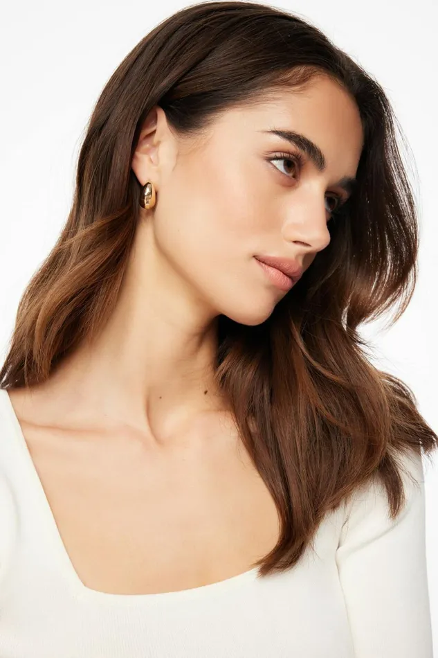 Women Dynamite Earrings 3Pack Chunky Hoop Earrings YELLOW