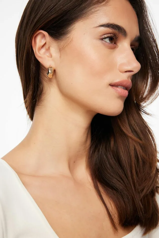 Women Dynamite Earrings 3Pack Chunky Hoop Earrings YELLOW