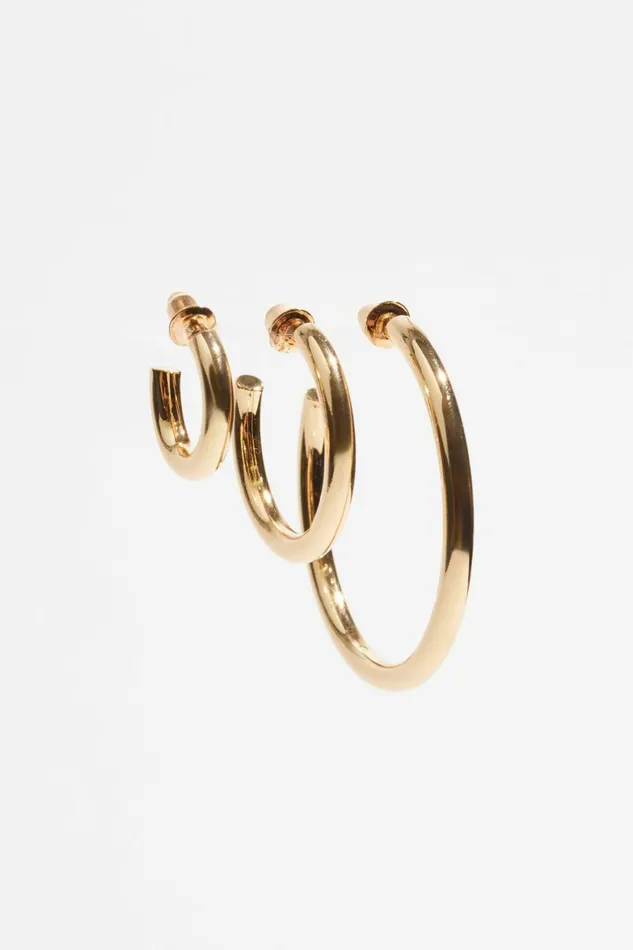 Women Dynamite Earrings 3Pack Trio Hoop Earrings Yellow