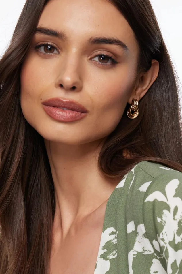 Women Dynamite Earrings Mini Door Knocker Earrings YELLOW