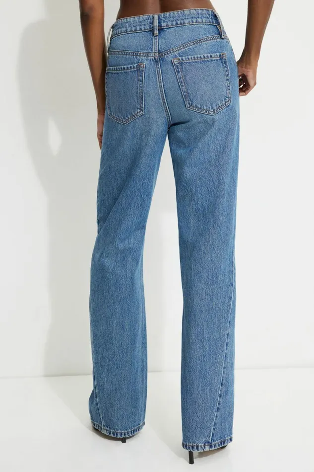 Women Dynamite Jeans and Denim Heidi Wide Leg Twisted Seam Jeans Black