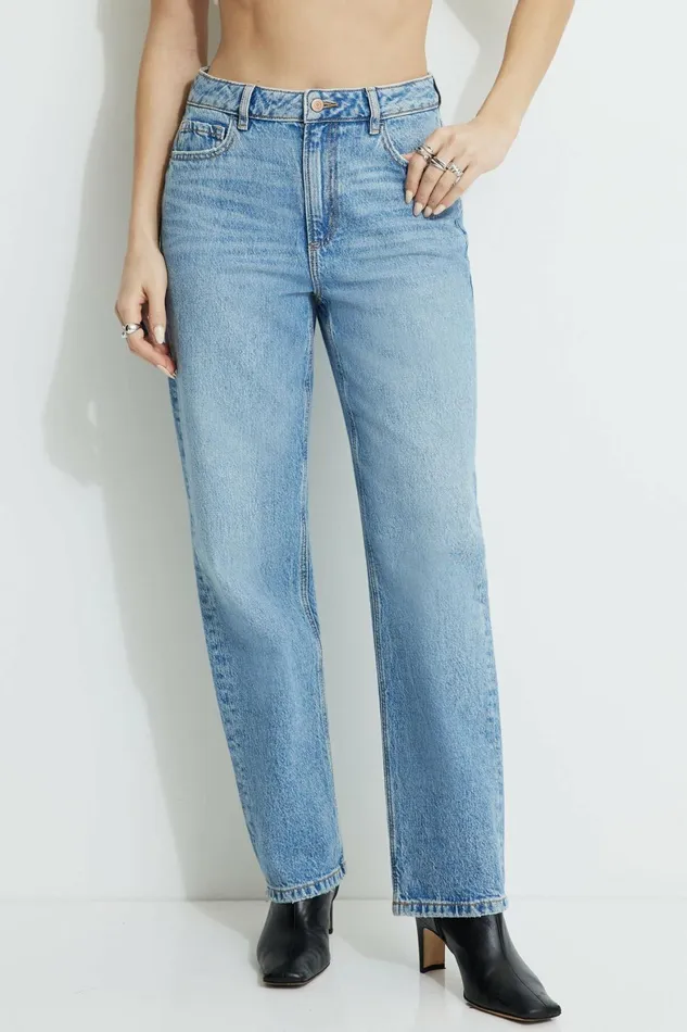 Women Dynamite Jeans and Denim Justina Straight Leg Jeans Blue