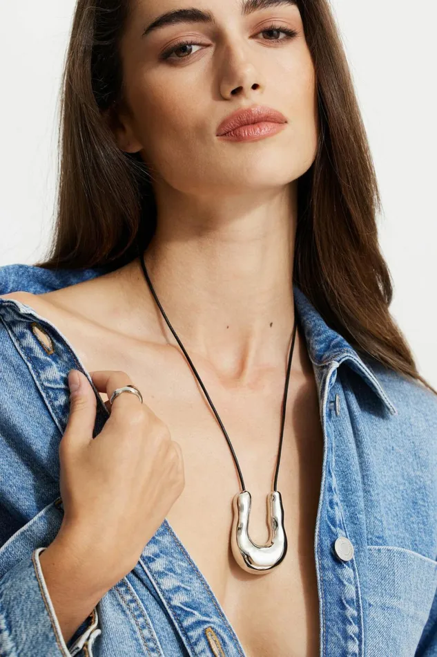 Women Dynamite Necklaces U Pendant Necklace Gray