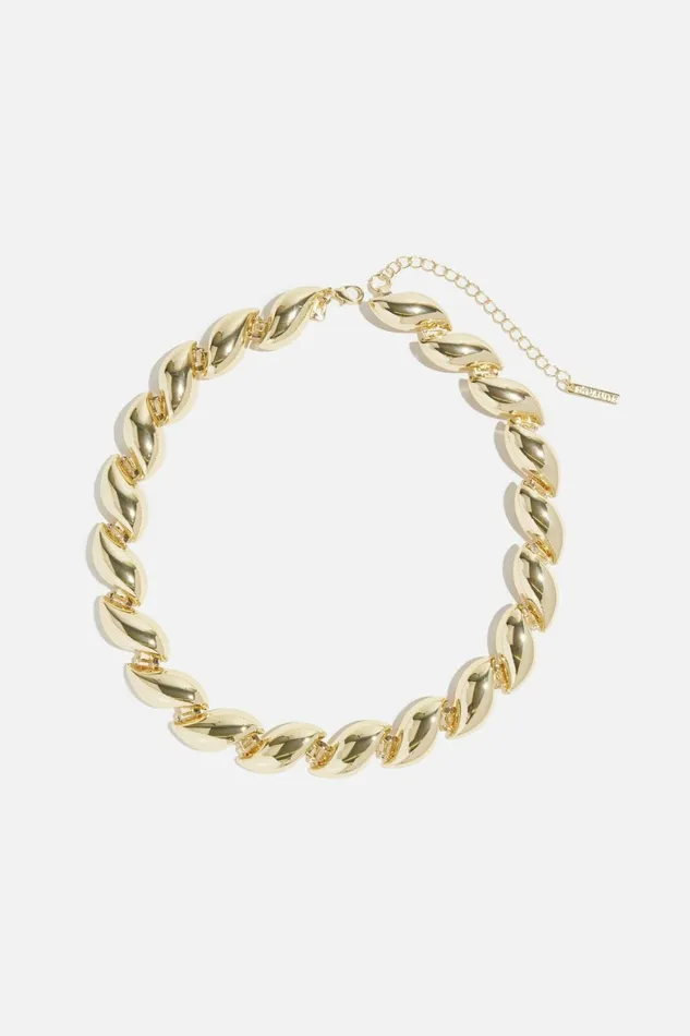 Women Dynamite Necklaces Wave Link Necklace YELLOW