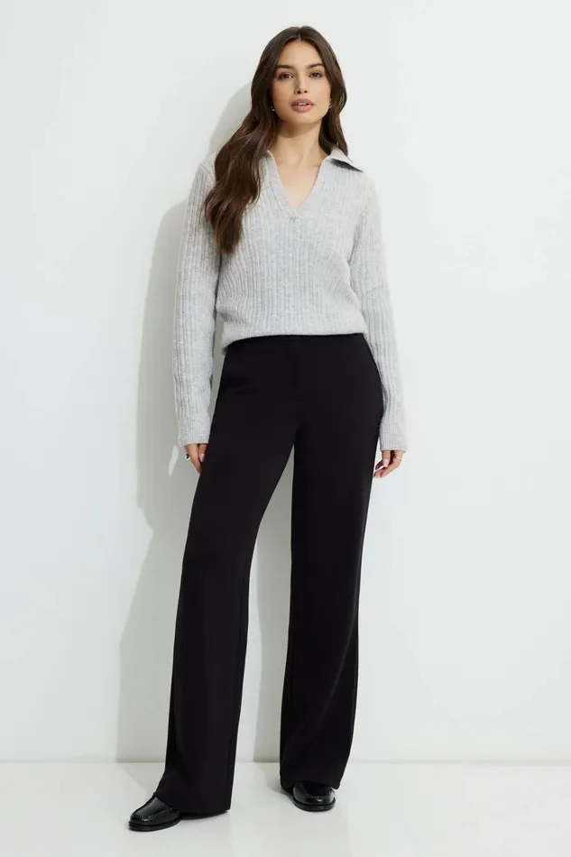 Women Dynamite Pants Anywear Scuba Trouser Pants Black
