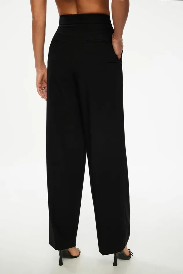 Women Dynamite Pants Pleated Wide Leg Pants Black