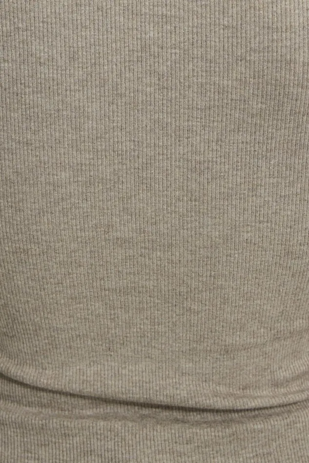 Women Dynamite Tops Olive Ribbed Crewneck TShirt Brown