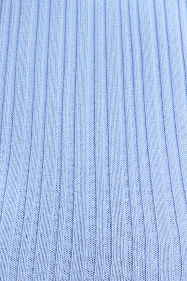 Women Dynamite Tops Ribbed Boat Neck Tank Top Blue