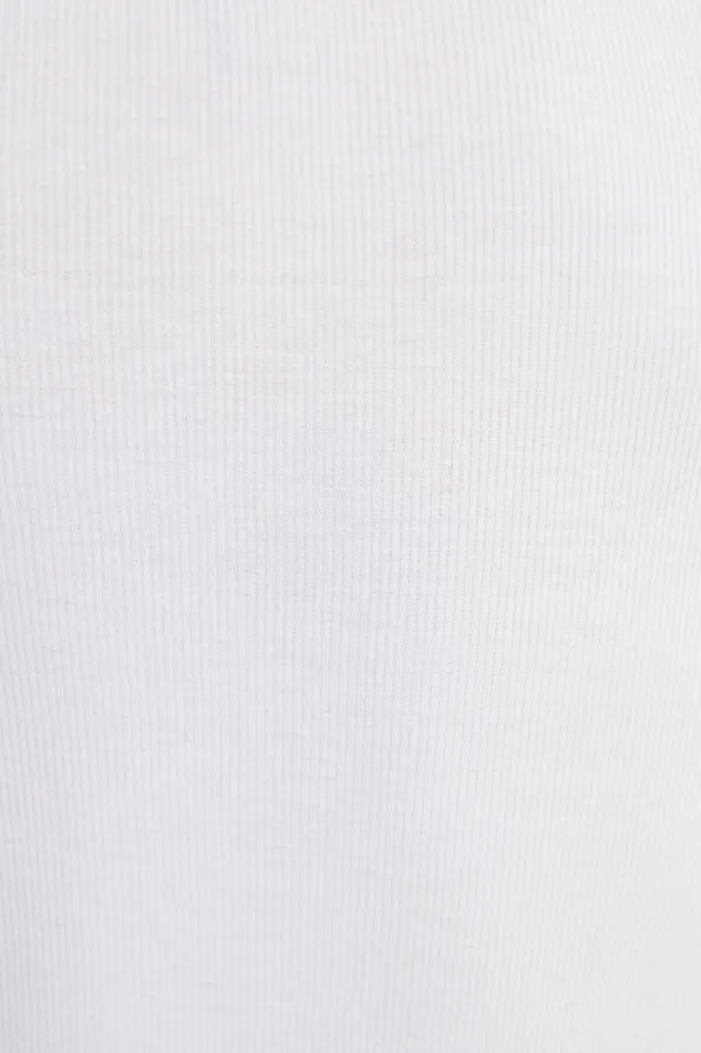 Women Dynamite Tops Ribbed Turtleneck TShirt White