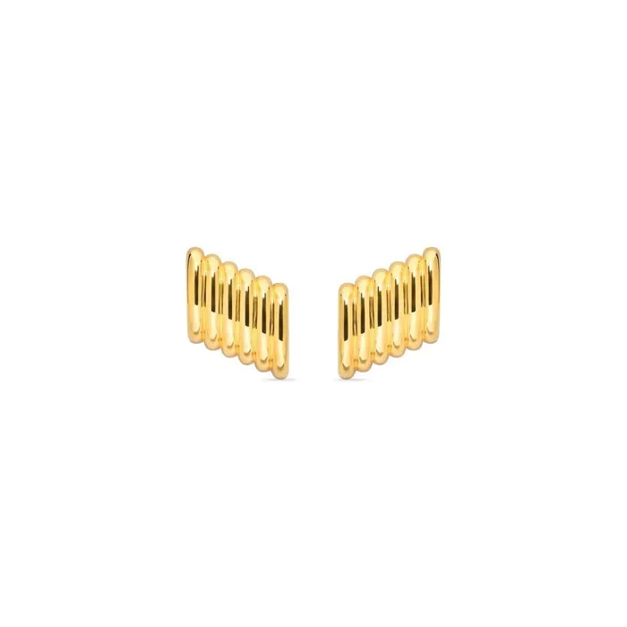 Women Earrings Balenciaga Rib Earrings In Gold