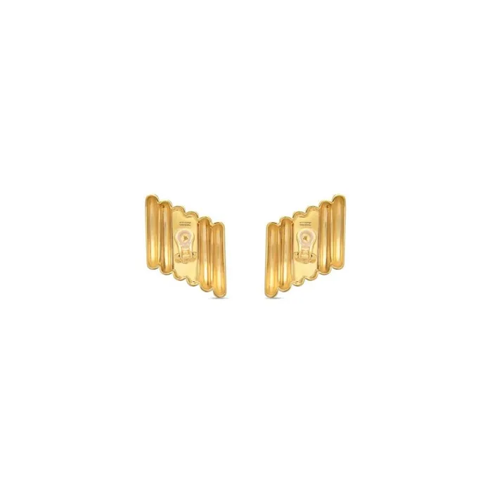 Women Earrings Balenciaga Rib Earrings In Gold