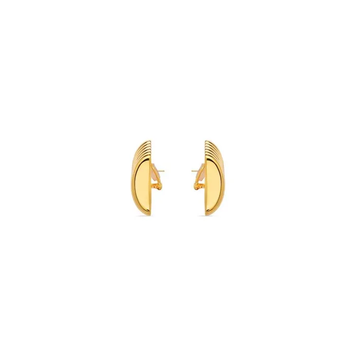 Women Earrings Balenciaga Rib Earrings In Gold