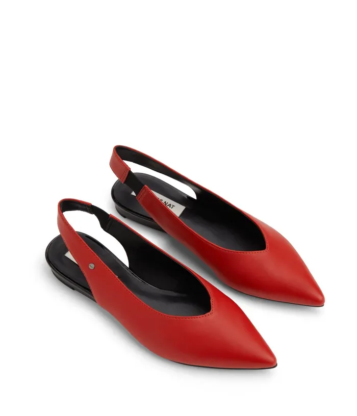 Women Effie Vegan Slingback Flats Red Matt and Nat Flats