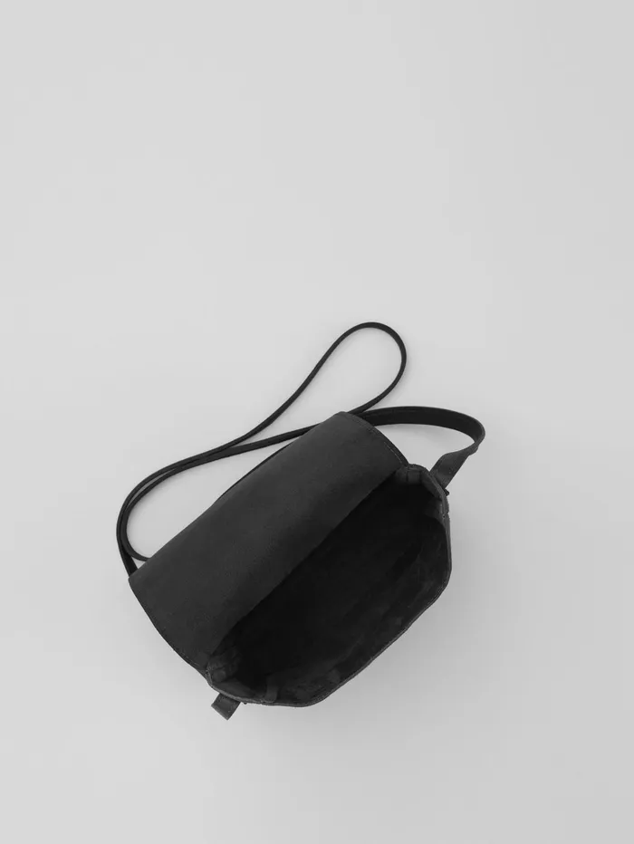 Women Eileen Fisher Accessories Italian Suede Square Crossbody Bag Black