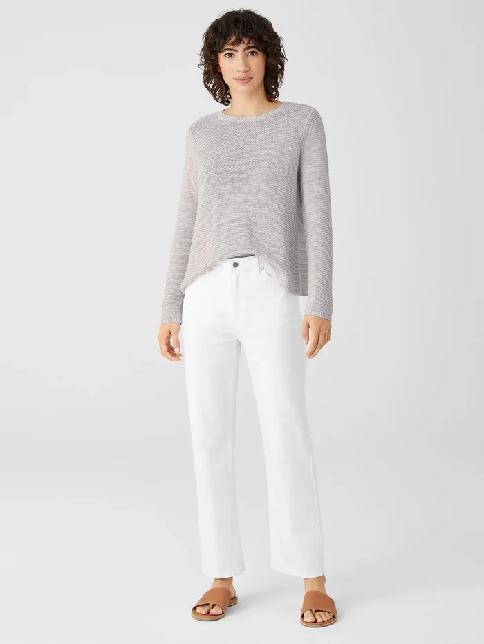 Women Eileen Fisher Denim Organic Cotton Denim Straight Ankle Jean White