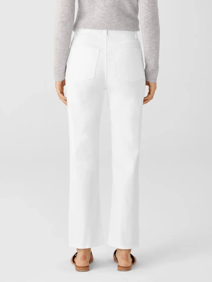 Women Eileen Fisher Denim Organic Cotton Denim Straight Ankle Jean White