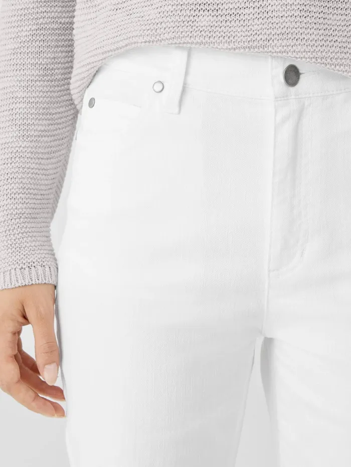 Women Eileen Fisher Denim Organic Cotton Denim Straight Ankle Jean White