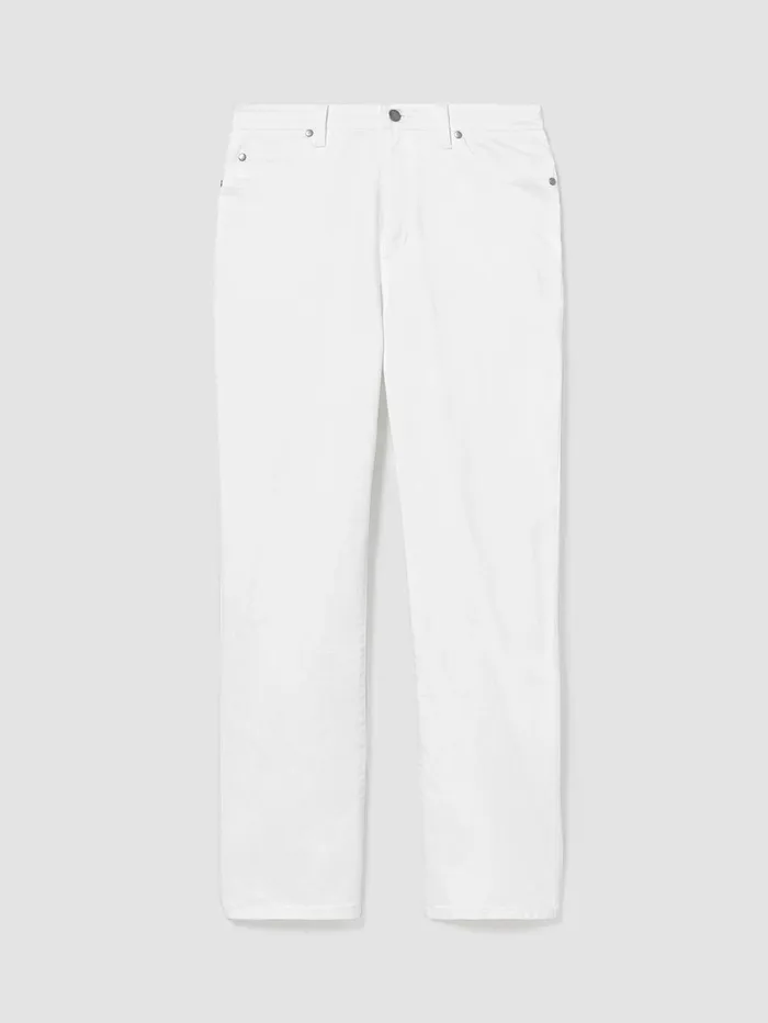 Women Eileen Fisher Denim Organic Cotton Denim Straight Ankle Jean White