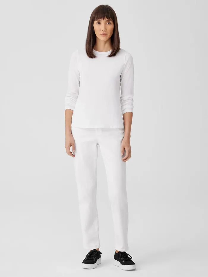 Women Eileen Fisher Pants Shorts and Jumpsuits Organic Cotton Denim Slim Jean White Women Eileen Fisher Pants Shorts and Jumpsuits Organic Cotton Denim Slim Jean White