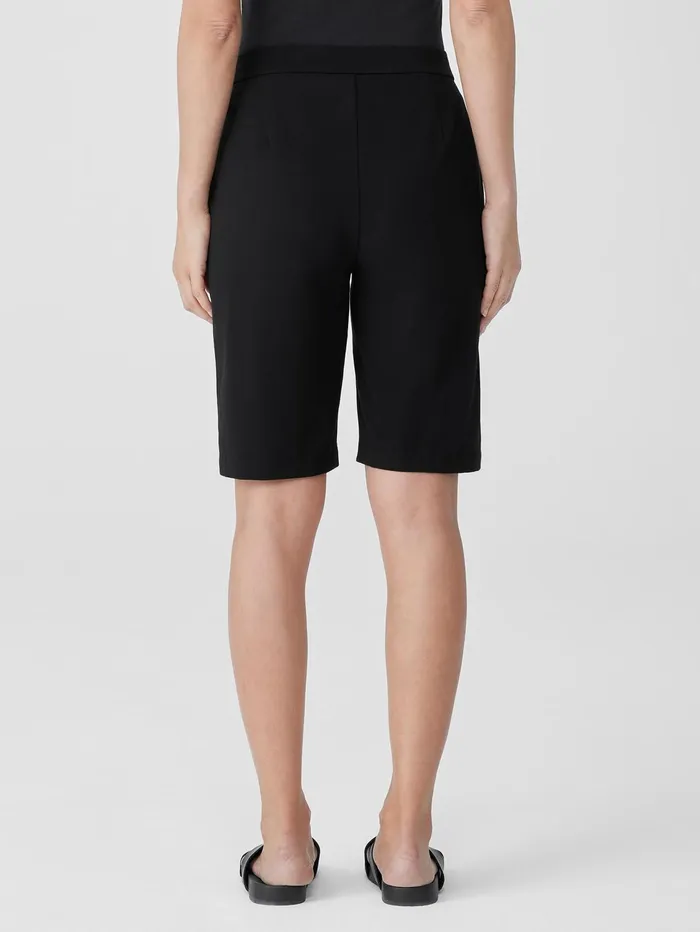 Women Eileen Fisher Pants Shorts and Jumpsuits Pima Cotton Stretch Jersey Walking Shorts Black