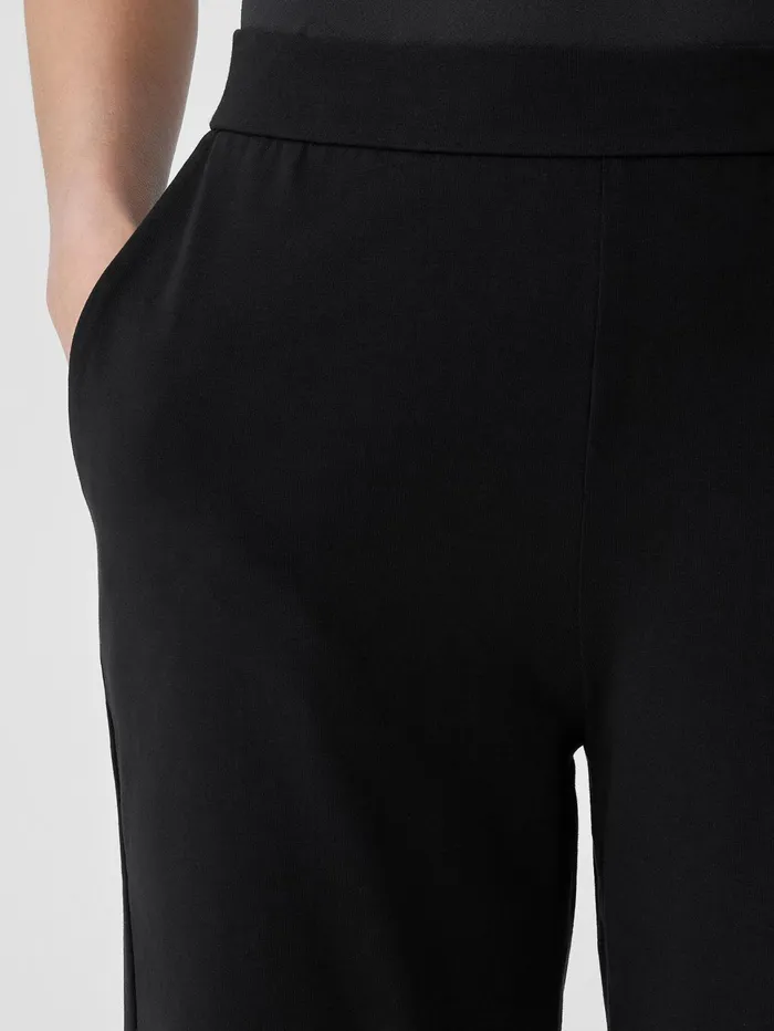 Women Eileen Fisher Pants Shorts and Jumpsuits Pima Cotton Stretch Jersey Walking Shorts Black