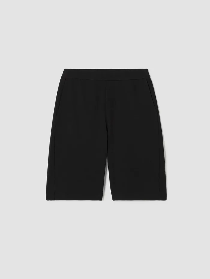 Women Eileen Fisher Pants Shorts and Jumpsuits Pima Cotton Stretch Jersey Walking Shorts Black