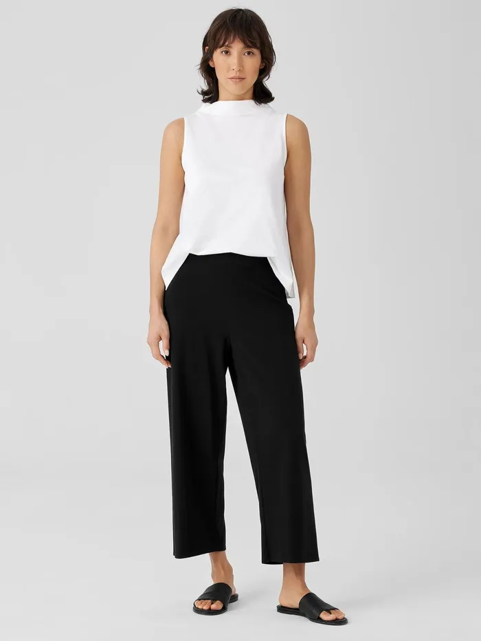 Women Eileen Fisher Pants Shorts and Jumpsuits Traceable Cotton Jersey Straight Pant Black