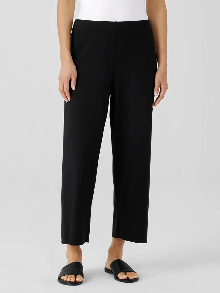 Women Eileen Fisher Pants Shorts and Jumpsuits Traceable Cotton Jersey Straight Pant Black