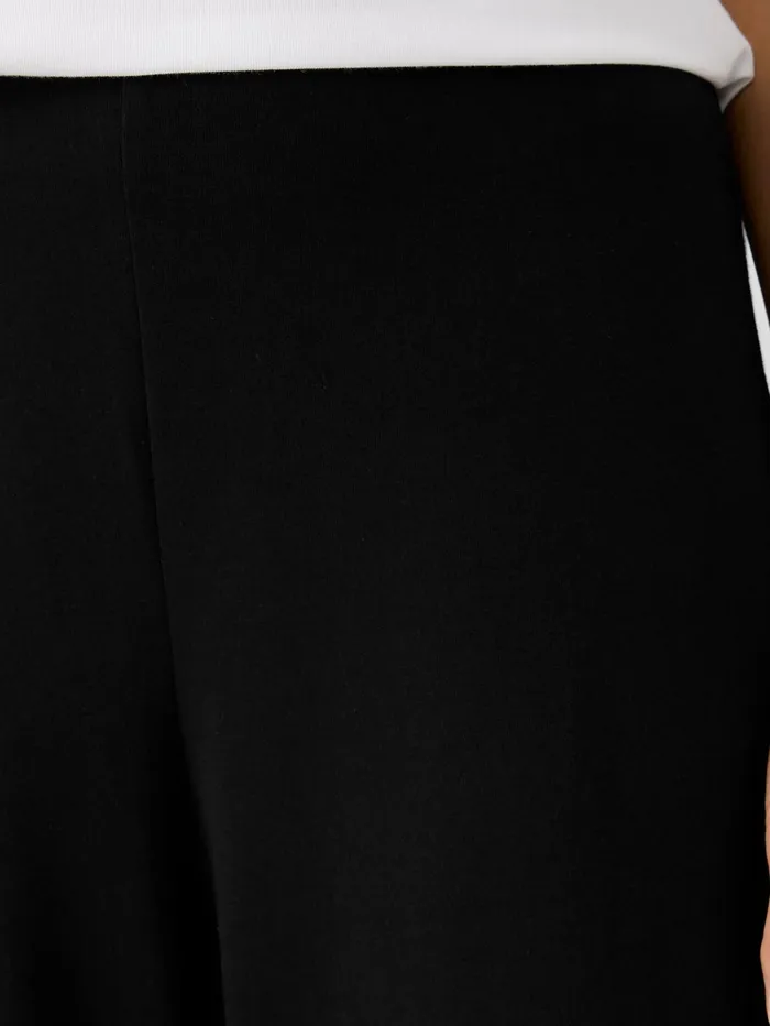 Women Eileen Fisher Pants Shorts and Jumpsuits Traceable Cotton Jersey Straight Pant Black