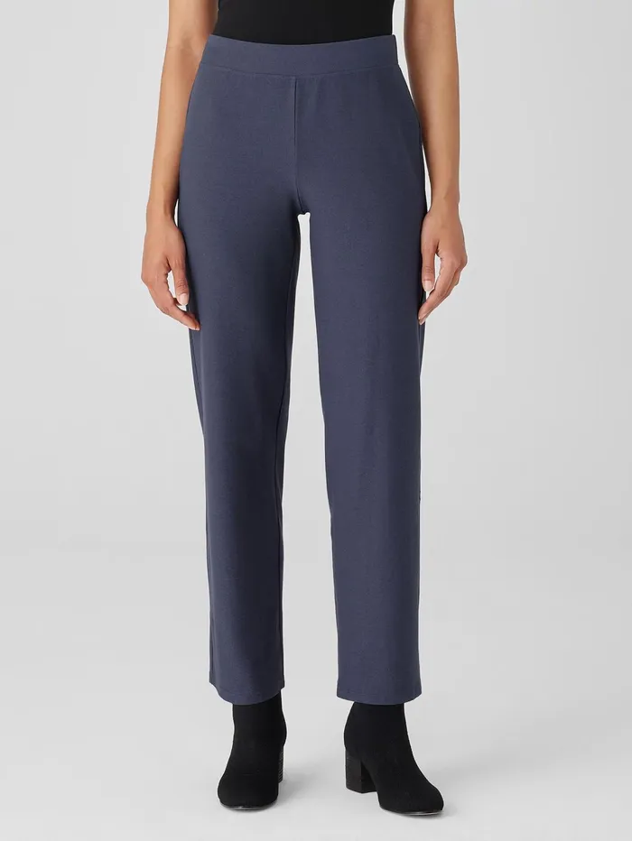 Women Eileen Fisher Pants Shorts and Jumpsuits Washable Stretch Crepe Straight Pant Ocean