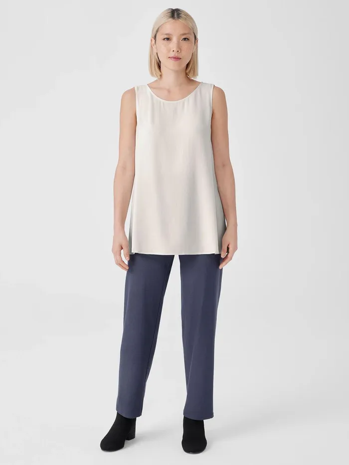 Women Eileen Fisher Pants Shorts and Jumpsuits Washable Stretch Crepe Straight Pant Ocean