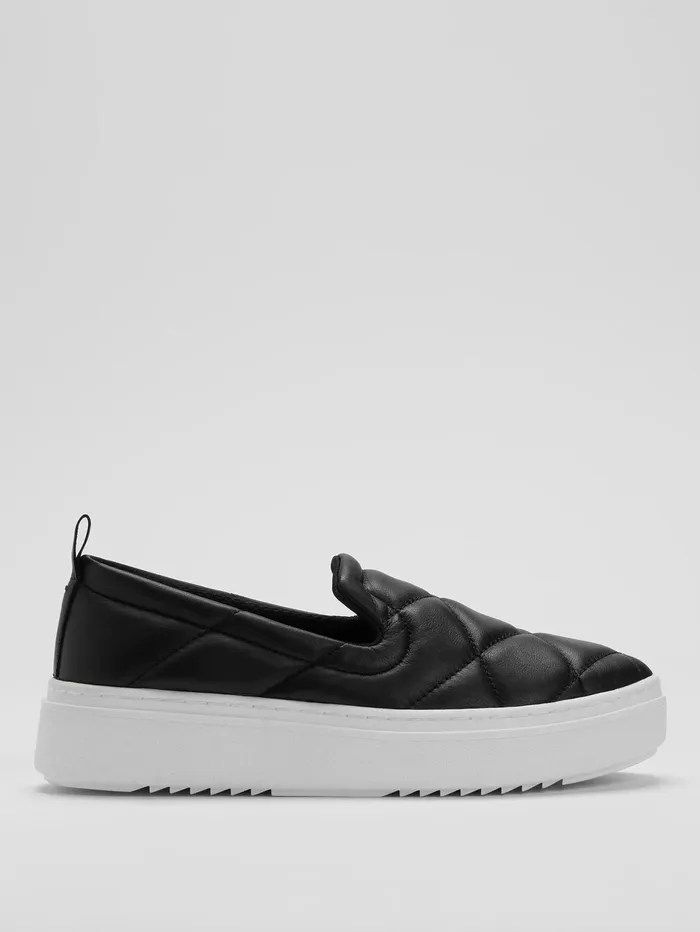 Women Eileen Fisher Shoes Poem Nappa Leather Platform Sneaker Black
