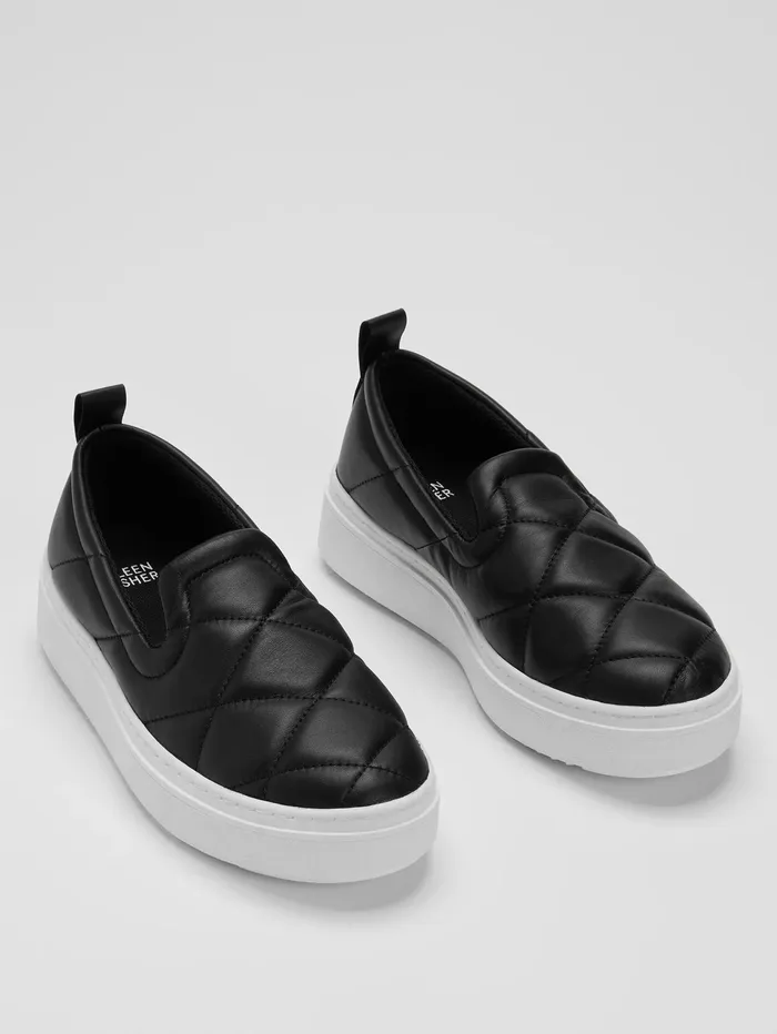 Women Eileen Fisher Shoes Poem Nappa Leather Platform Sneaker Black