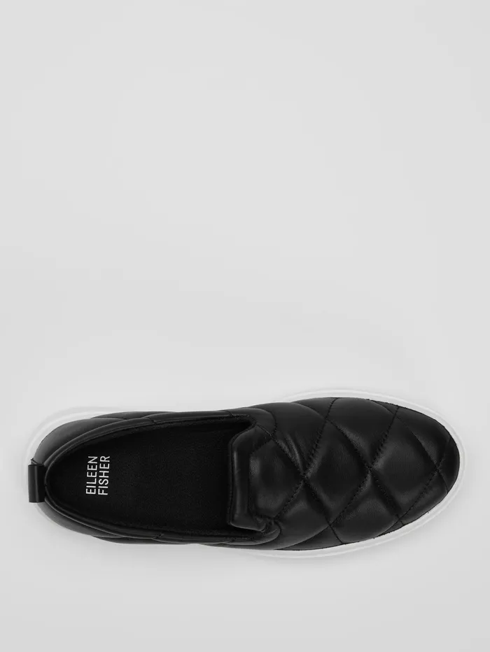 Women Eileen Fisher Shoes Poem Nappa Leather Platform Sneaker Black