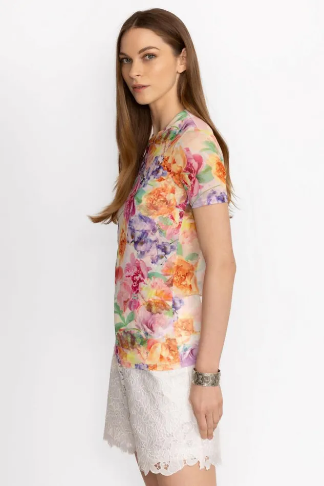 Women ELEANOR MESH SHORT SLEEVE TEE 8211 FIONNA Fiona Johnny Was Tops Women ELEANOR MESH SHORT SLEEVE TEE 8211 FIONNA Fiona Johnny Was Tops