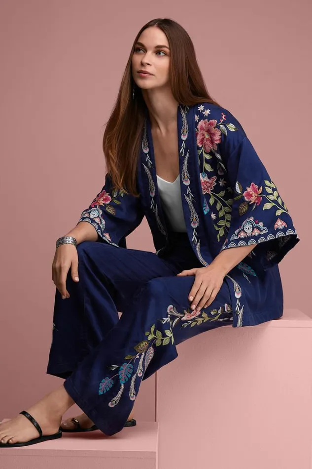 Women EMIKA KIMONO Navy Johnny Was Kimonos Women EMIKA KIMONO Navy Johnny Was Kimonos