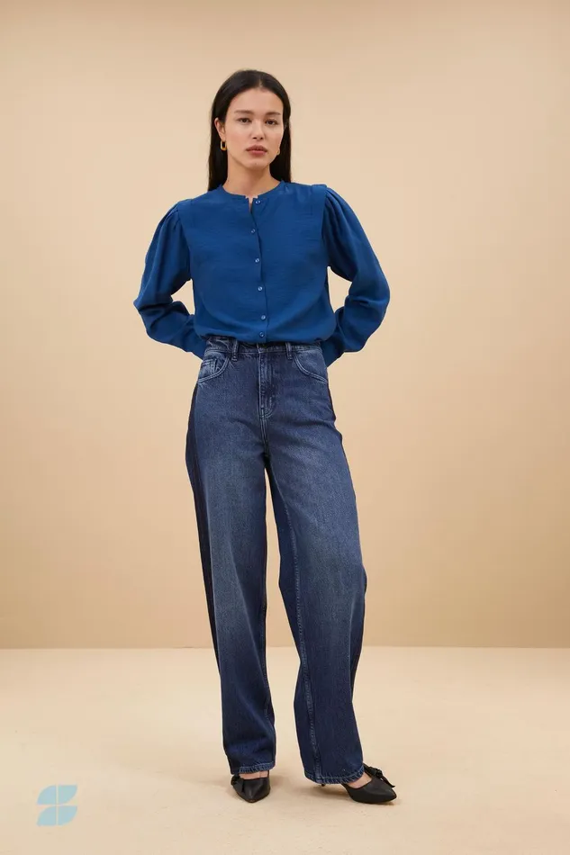 Women Erin Blouse College Navy Bybar Blouses