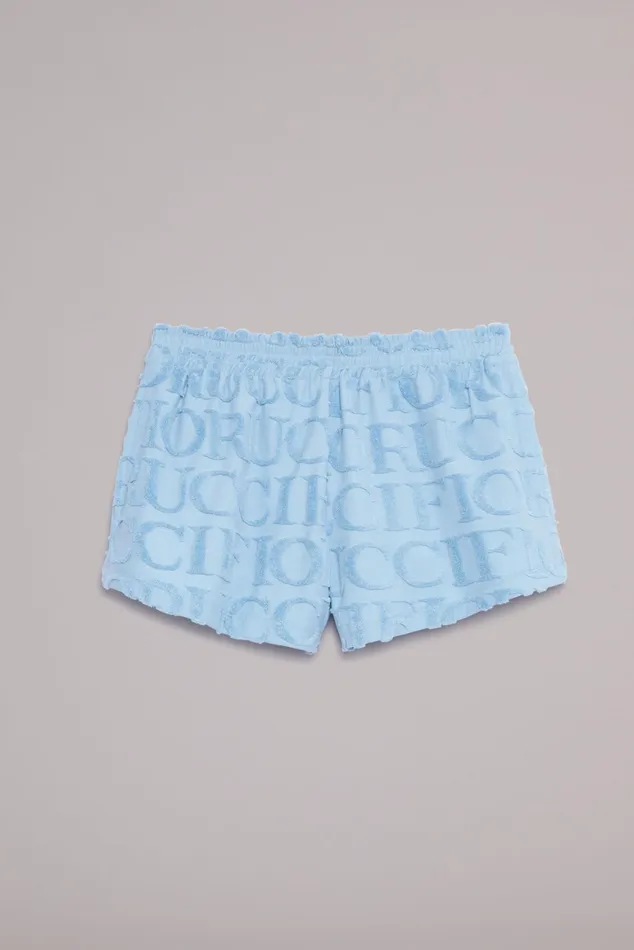 Women Fiorucci Shorts and Skirts Monogram Towelling Shorts Blue Women Fiorucci Shorts and Skirts Monogram Towelling Shorts Blue