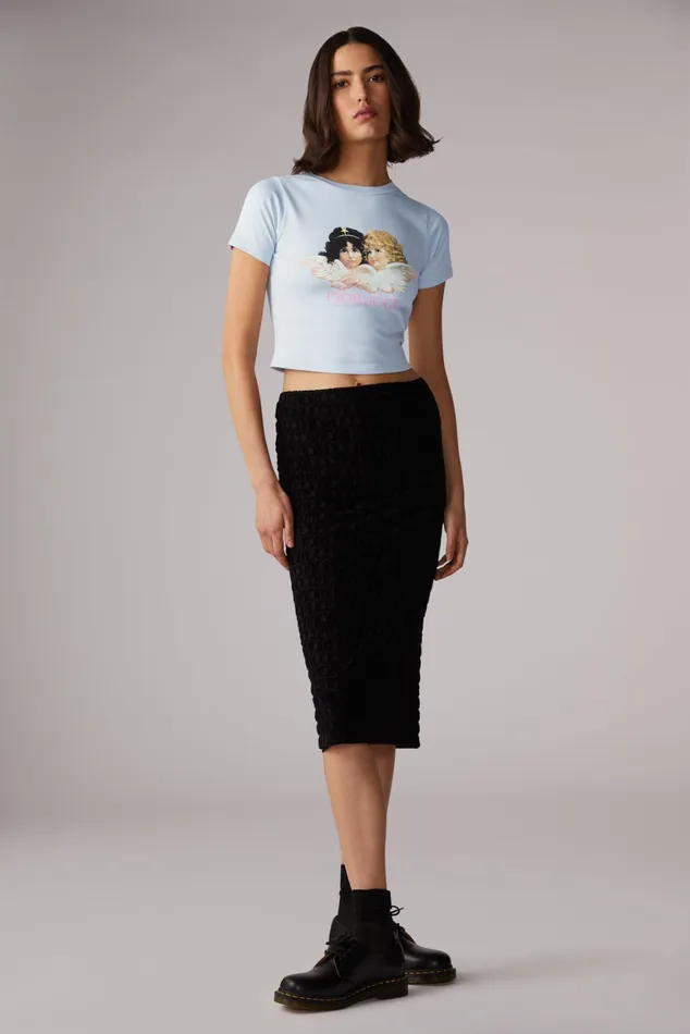 Women Fiorucci TShirts and Tops Angels Baby TShirt Blue