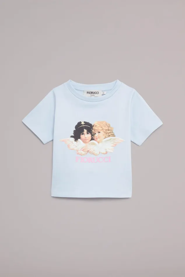 Women Fiorucci TShirts and Tops Angels Baby TShirt Blue Women Fiorucci TShirts and Tops Angels Baby TShirt Blue