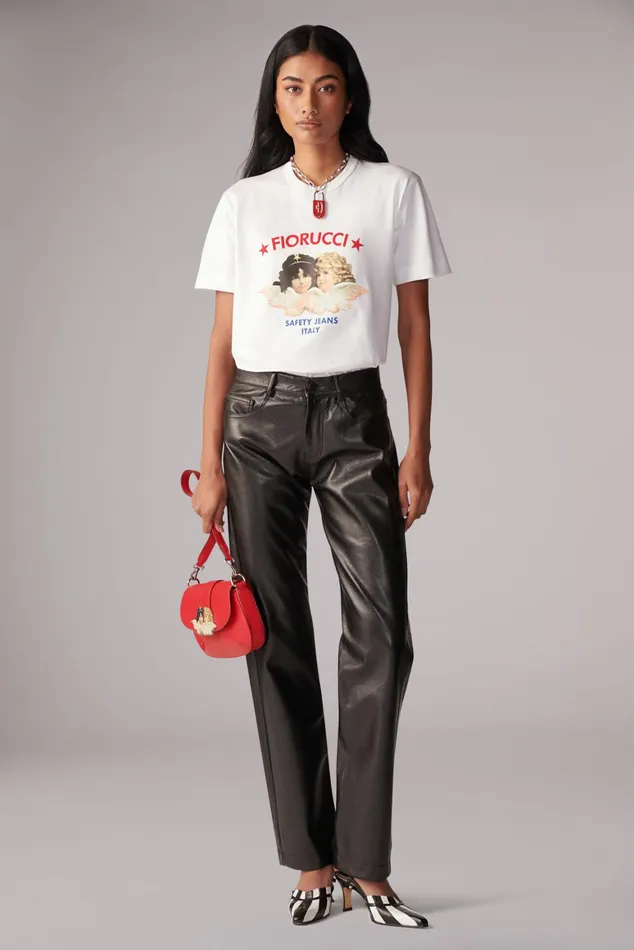 Women Fiorucci TShirts and Tops Safety Angels TShirt White
