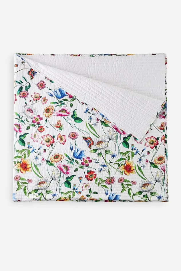 Women FISKA LINEN COTTON QUILT QUEEN White Johnny Was Bedding Women FISKA LINEN COTTON QUILT QUEEN White Johnny Was Bedding