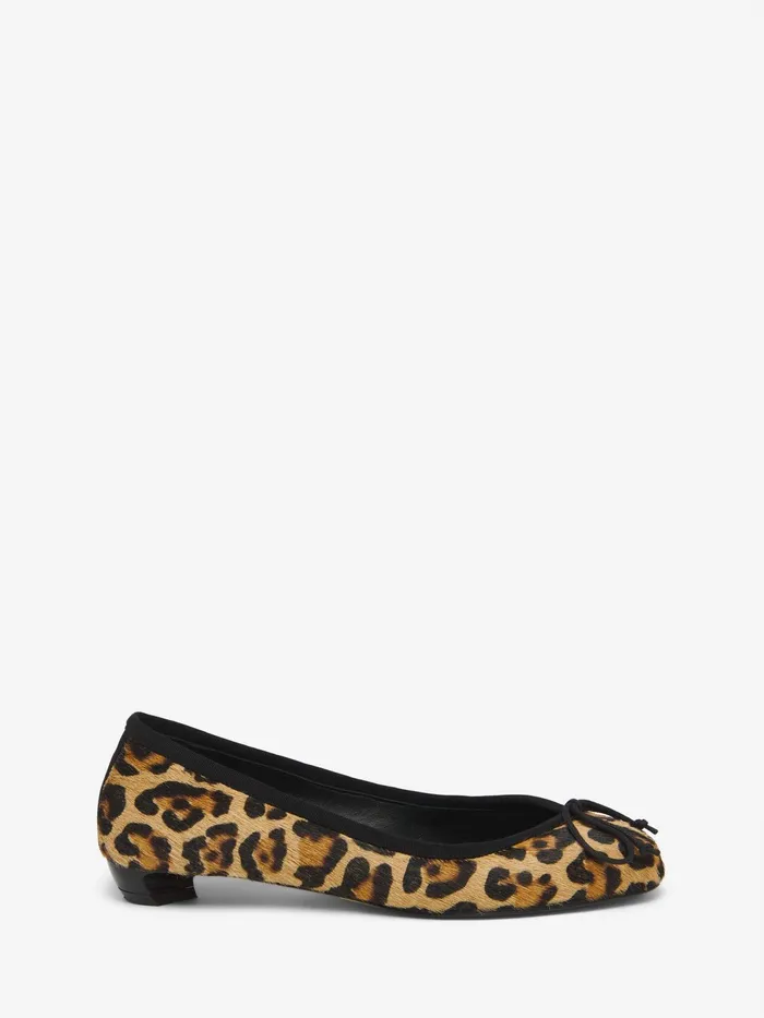 Women Flat Shoes Alexander McQueen Armadillo Ballet Flat Leopardblack