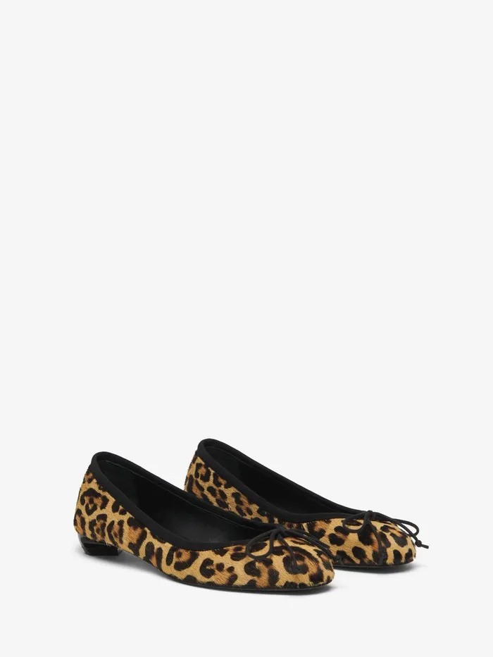 Women Flat Shoes Alexander McQueen Armadillo Ballet Flat Leopardblack