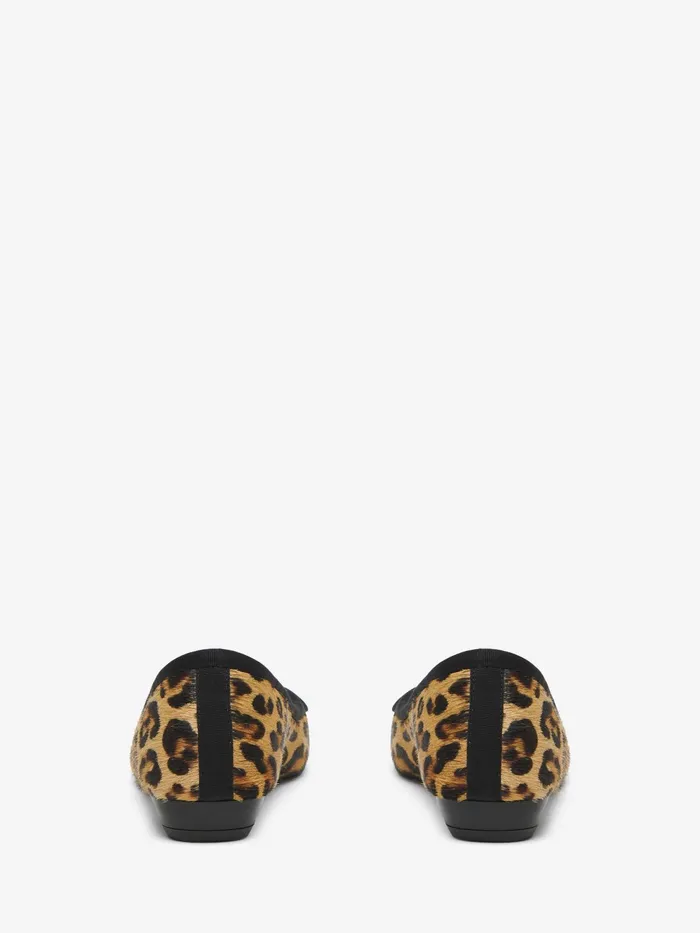 Women Flat Shoes Alexander McQueen Armadillo Ballet Flat Leopardblack