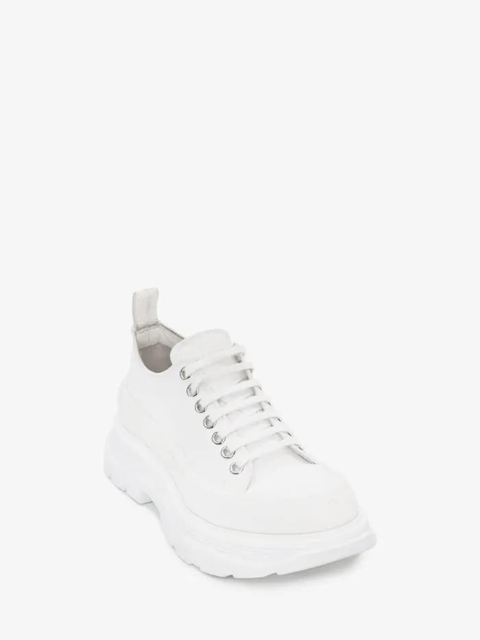 Women Flat Shoes Alexander McQueen Tread Slick Lace Up White