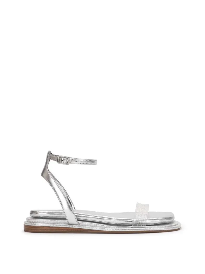 Women Flats Jessica Simpson Betania Sandal In Silver