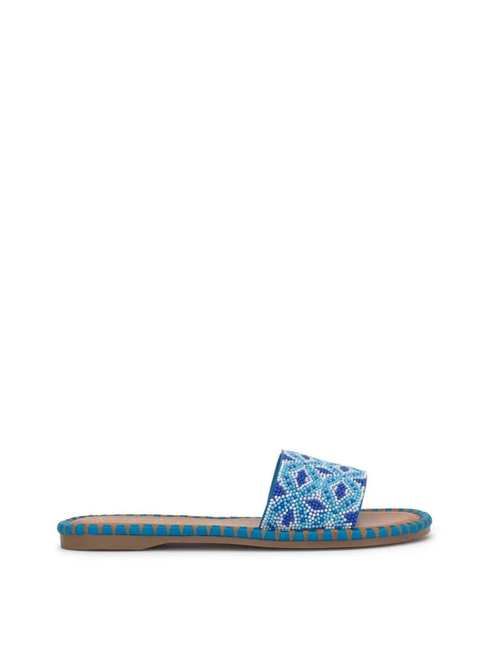 Women Flats Jessica Simpson Bibiani Beaded Sandal In Blue