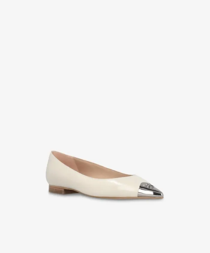 Women Flats Pinko Nappa Leather Ballerinas With Metal Toe Yoghurt Women Flats Pinko Nappa Leather Ballerinas With Metal Toe Yoghurt